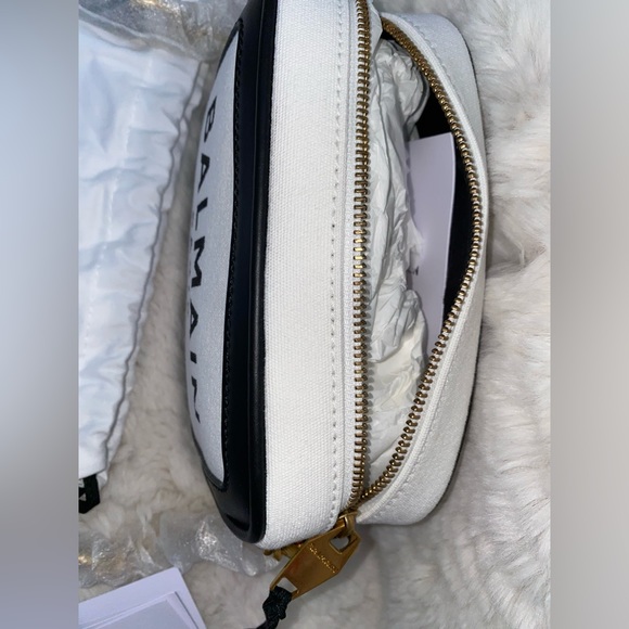 Balmain B-Army Camera Bag Gab Blanc Noir NEW - Picture 6 of 8
